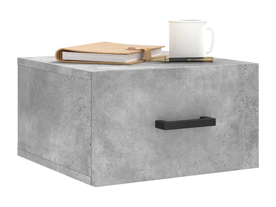 Franconville  Table de chevet murale gris béton 35x35x20 cm
