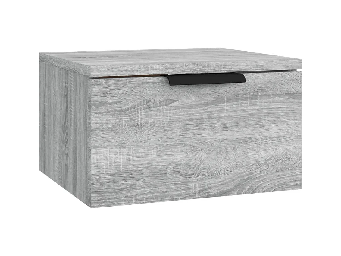 Steve James  Tables de chevet murales 2 pcs Sonoma gris 34x30x20 cm