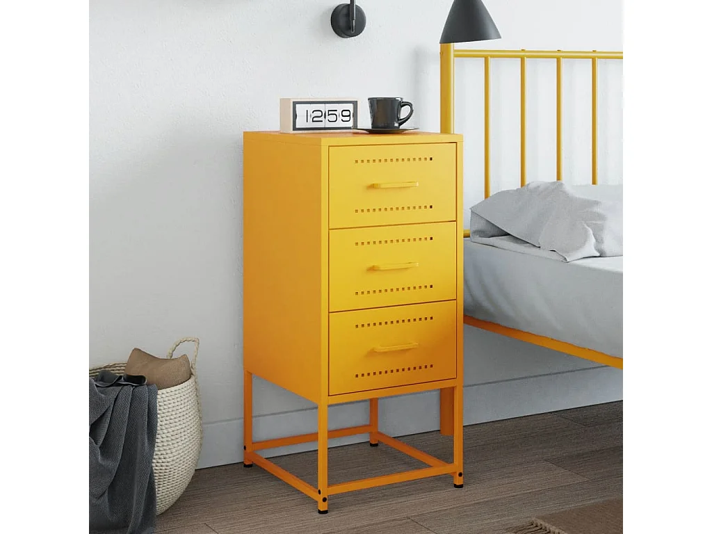 Isle of Hope  Table de chevet jaune moutarde 36x39x78 cm acier