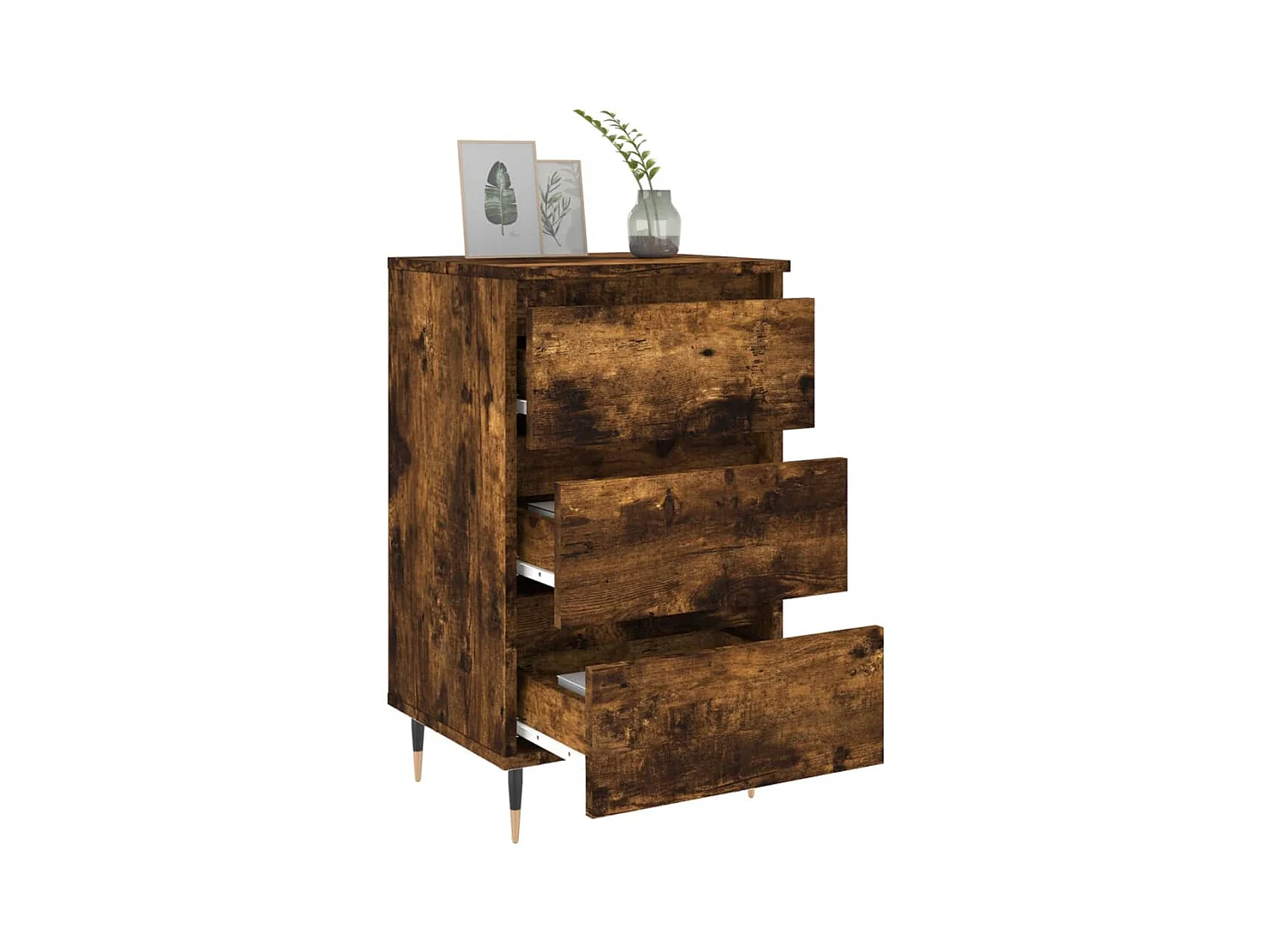 Drom  Tables de chevet 2 pcs chêne fumé 40x35x69 cm bois ingénierie