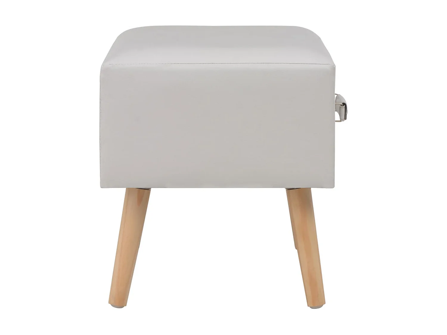 Emilie  Table de chevet Blanc 40x35x40 cm Similicuir