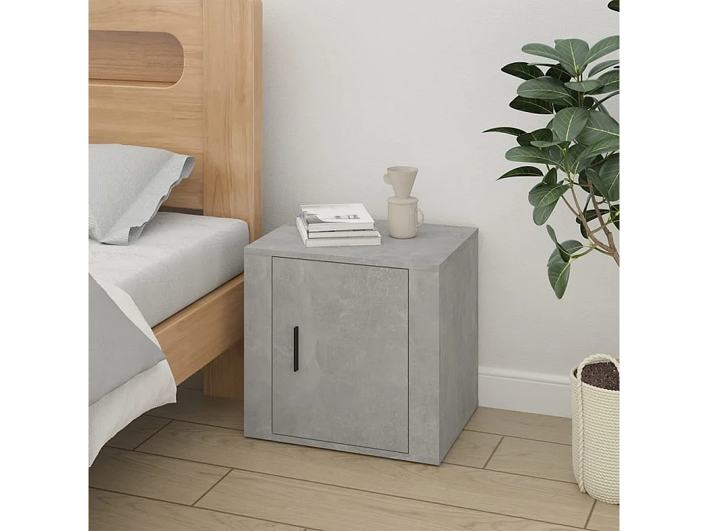 Quinty  Table de chevet Gris béton 50x39x47 cm