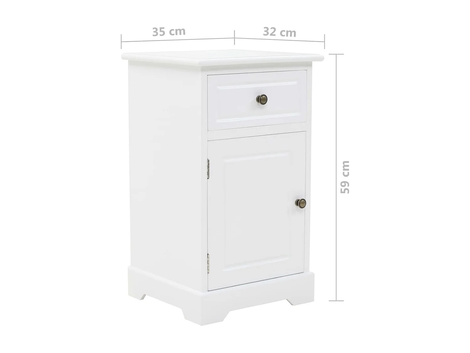 Garden Furniture -  Nachtschrank MDF und Kiefernholz 35x32x59 cm