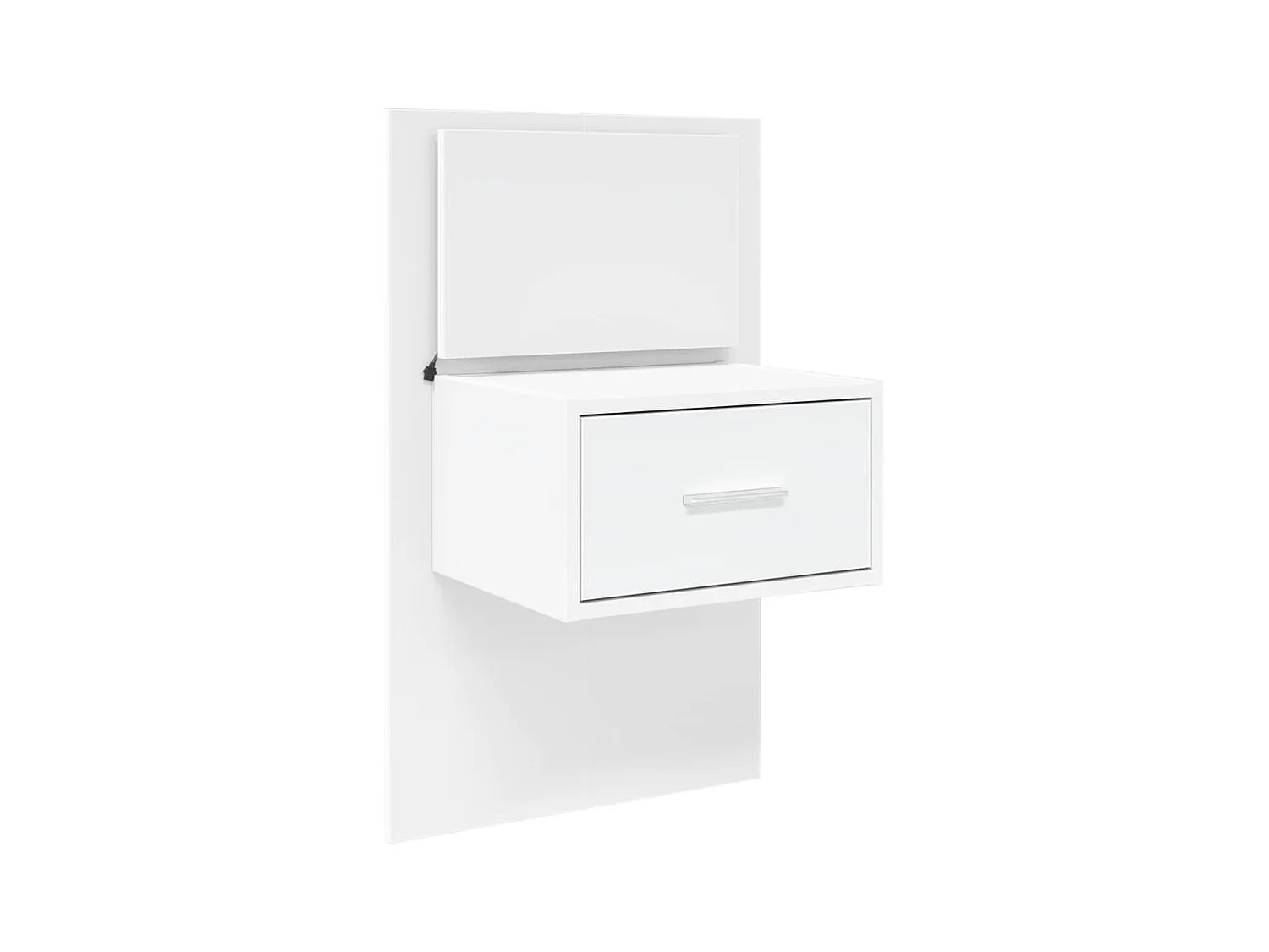 El Campo  Table de chevet murale avec lumières LED blanc