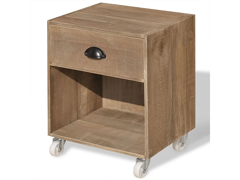 Louis-René-Francis  Table de chevet marron bois massif