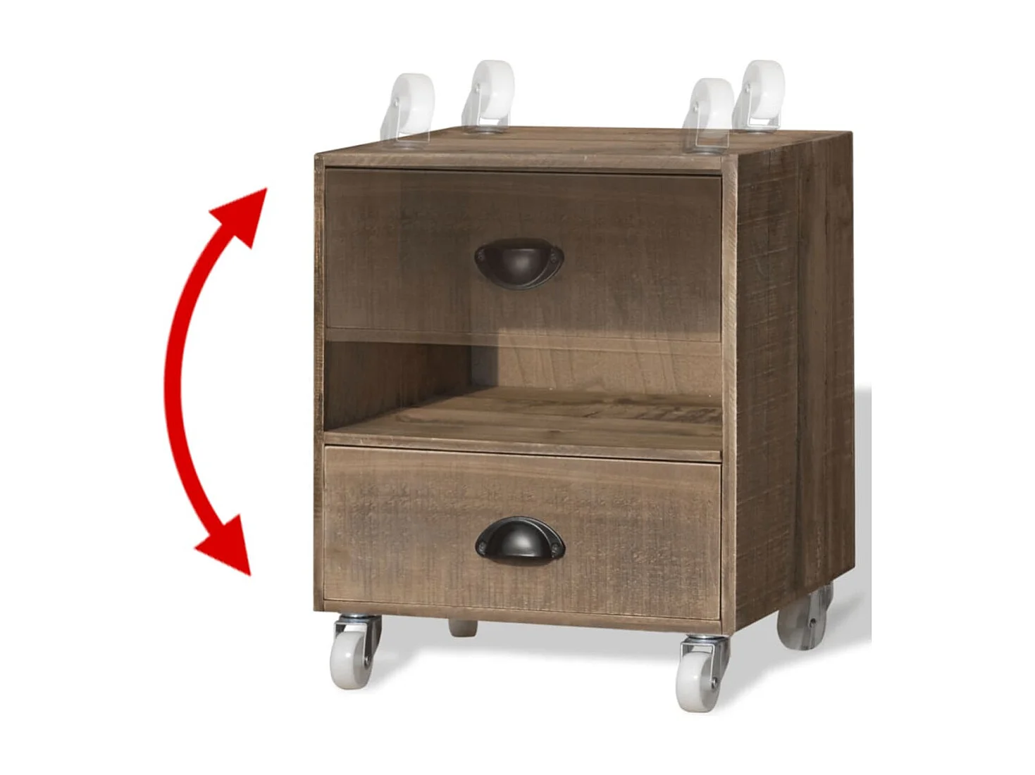 Louis-René-Francis  Table de chevet marron bois massif