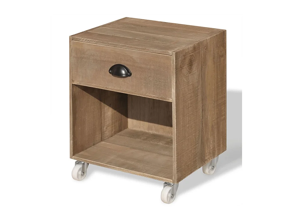 Louis-René-Francis  Comodino Marrone in Legno Massello
