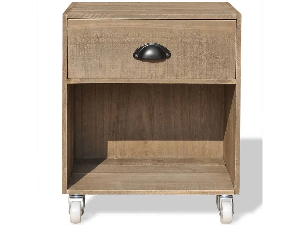 Louis-René-Francis  Table de chevet marron bois massif