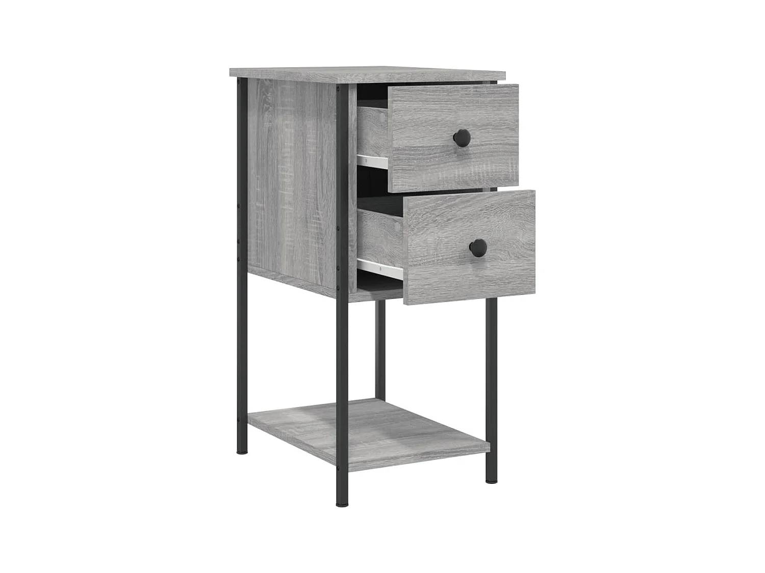 Portici  Tables de chevet 2 pcs sonoma gris 32x42x70cm bois d'ingénierie