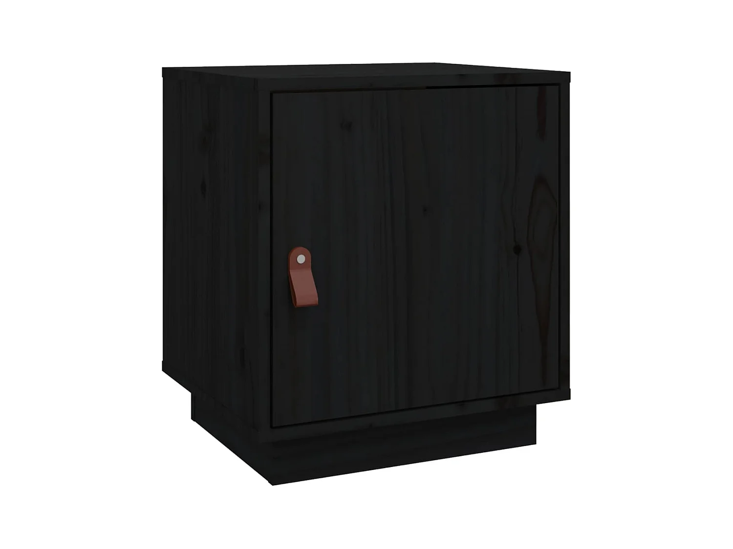 Clark Mills  Comodino Nero 40x34x45 cm in Legno Massello di Pino