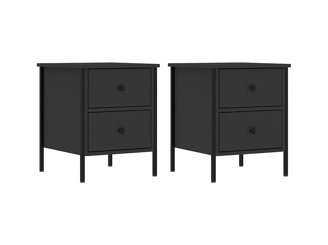 Elmhurst  Tables de chevet 2 pcs noir 40x42x50 cm bois d’ingénierie