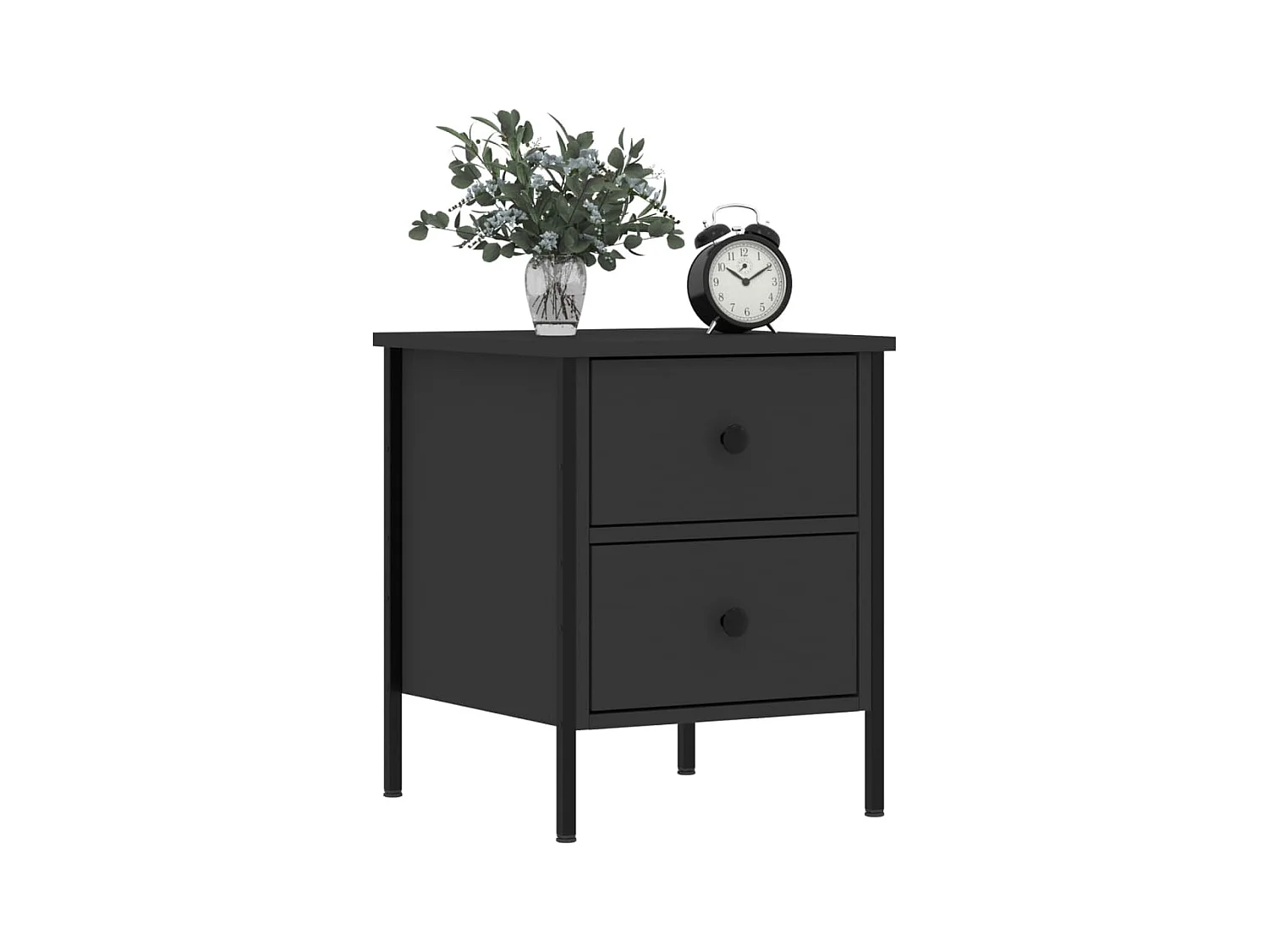 Elmhurst  Tables de chevet 2 pcs noir 40x42x50 cm bois d’ingénierie