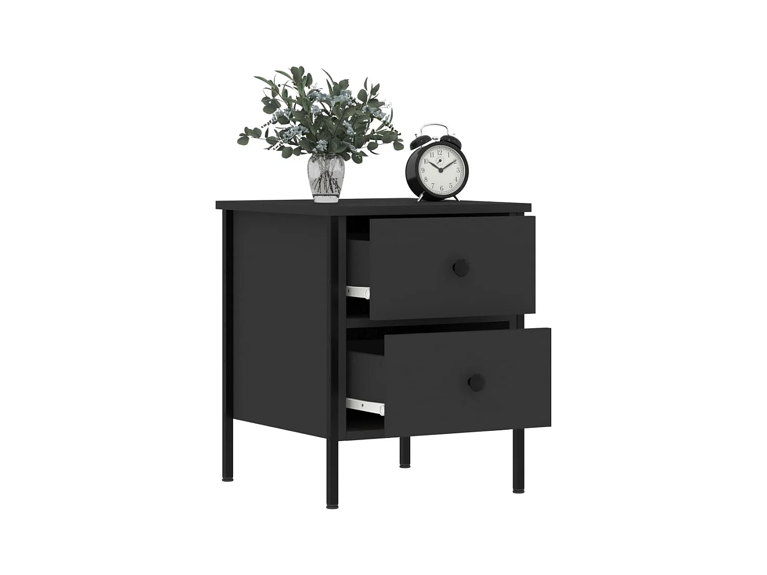 Elmhurst  Tables de chevet 2 pcs noir 40x42x50 cm bois d’ingénierie