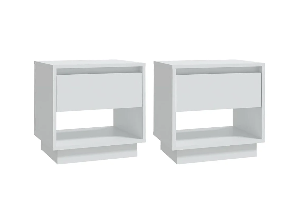 Zalyn  Tables de chevet 2 pcs Blanc 45x34x44 cm bois d'ingénierie