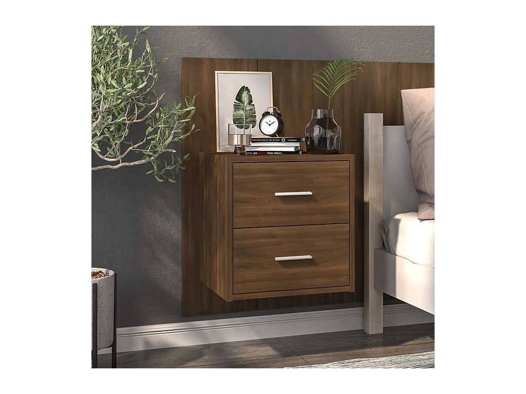 Gouda  Table de chevet murale Chêne marron