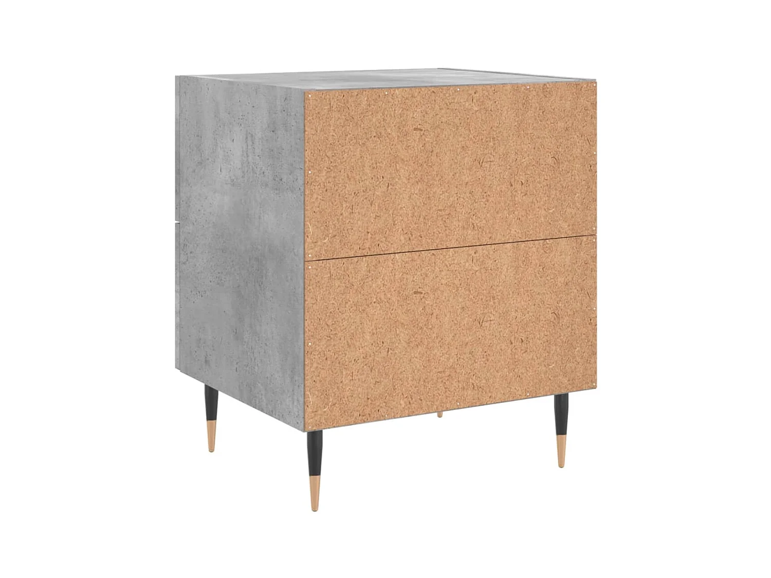 Leidir  Table de chevet gris béton 40x35x47,5 cm bois d’ingénierie