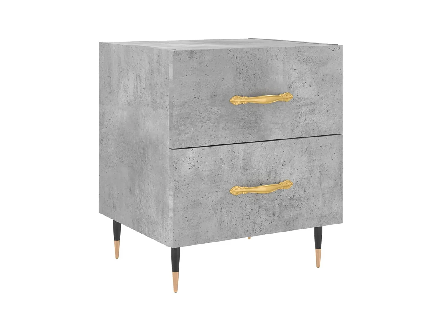 Leidir  Table de chevet gris béton 40x35x47,5 cm bois d’ingénierie