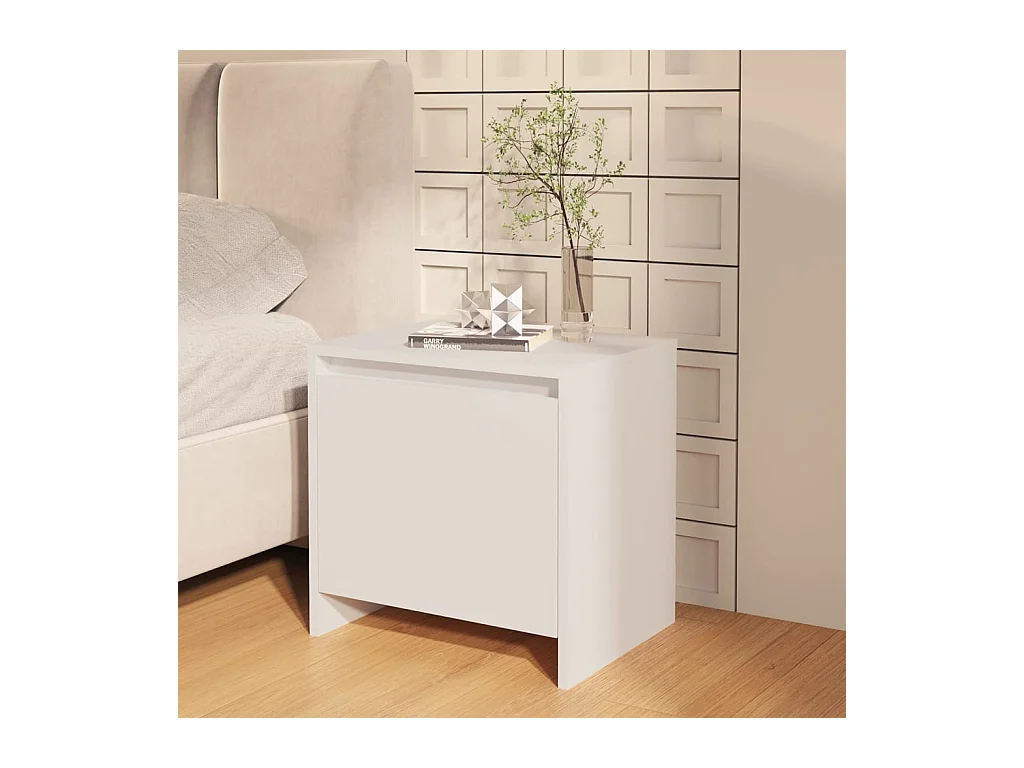 Little Rock  Table de chevet blanc 45x34x44,5 cm bois d’ingénierie