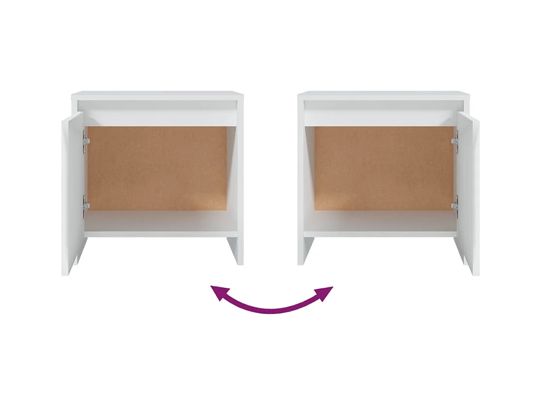 Little Rock  Table de chevet blanc 45x34x44,5 cm bois d’ingénierie