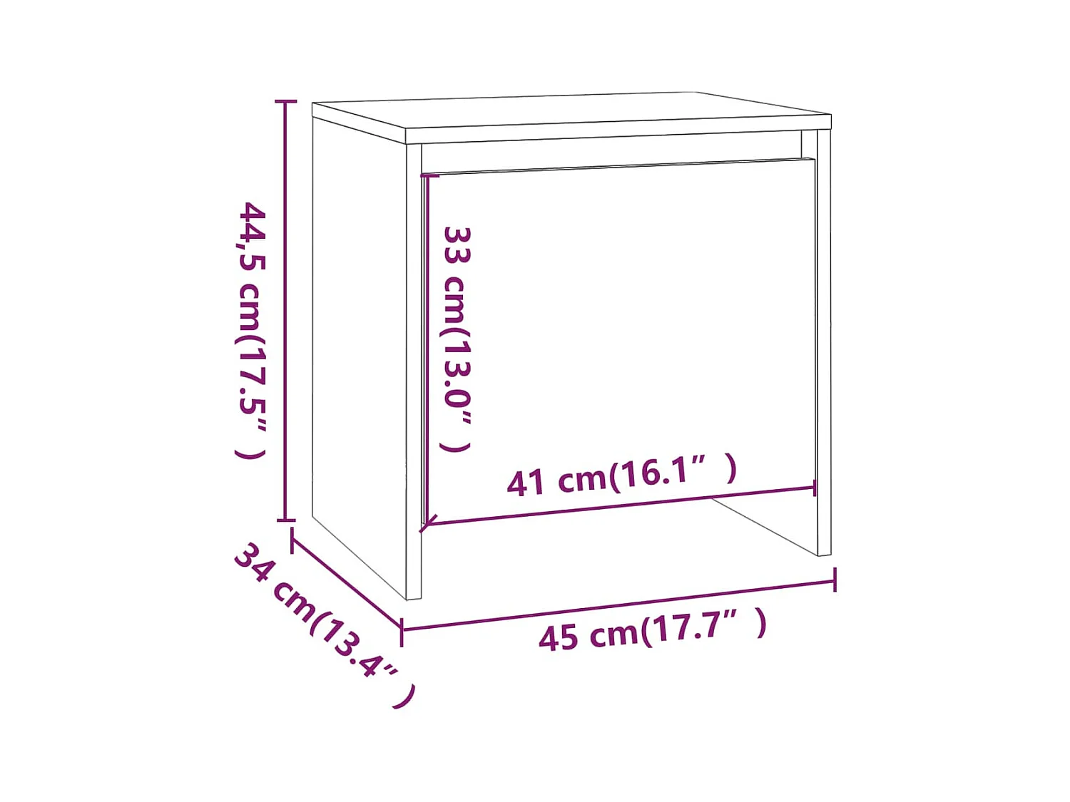 Little Rock  Table de chevet blanc 45x34x44,5 cm bois d’ingénierie