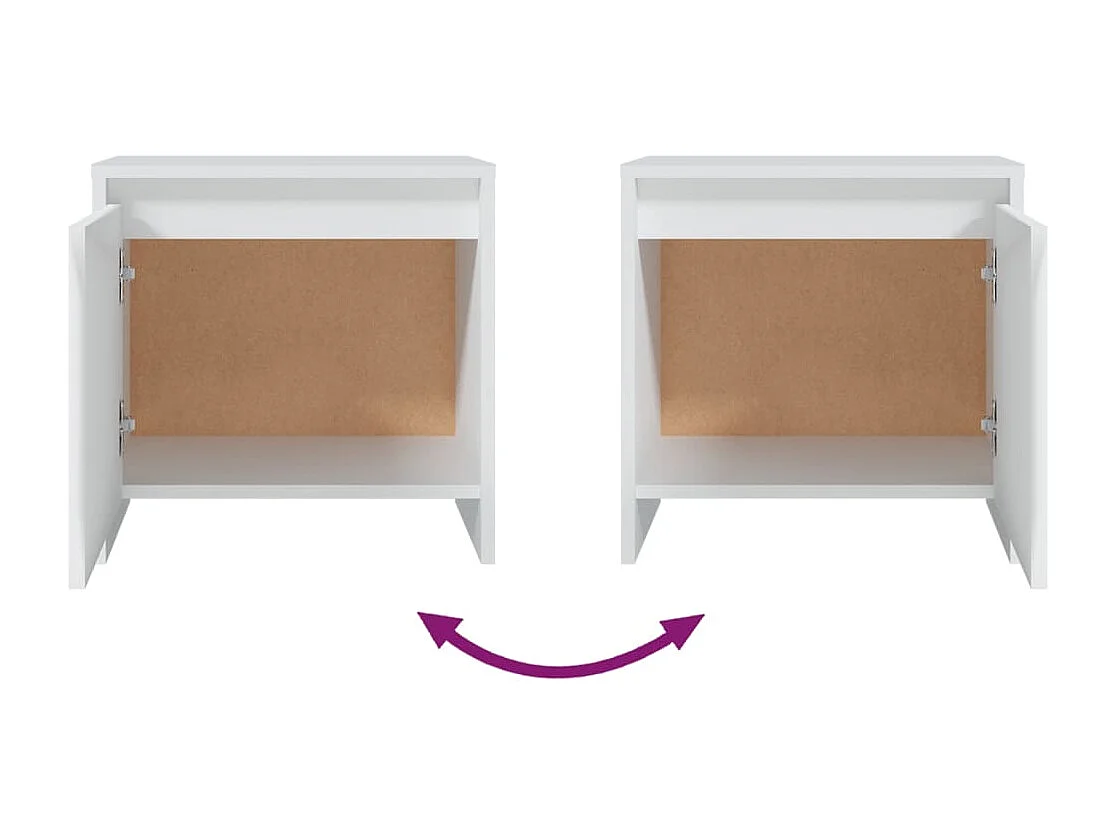 Little Rock  Table de chevet blanc 45x34x44,5 cm bois d’ingénierie