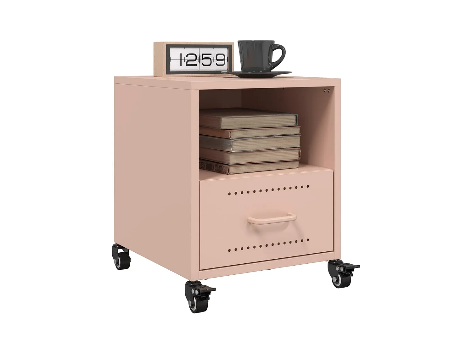 Evalara  Tables de chevet 2 pcs rose 36x39x43,5 cm acier