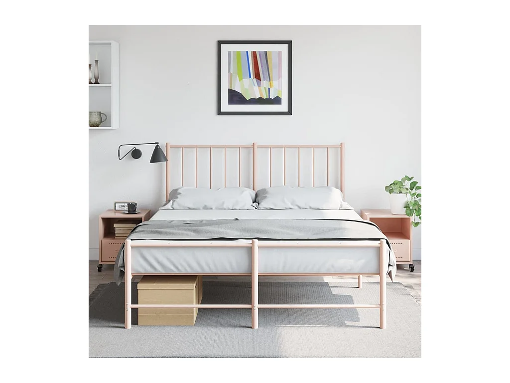 Evalara  Tables de chevet 2 pcs rose 36x39x43,5 cm acier