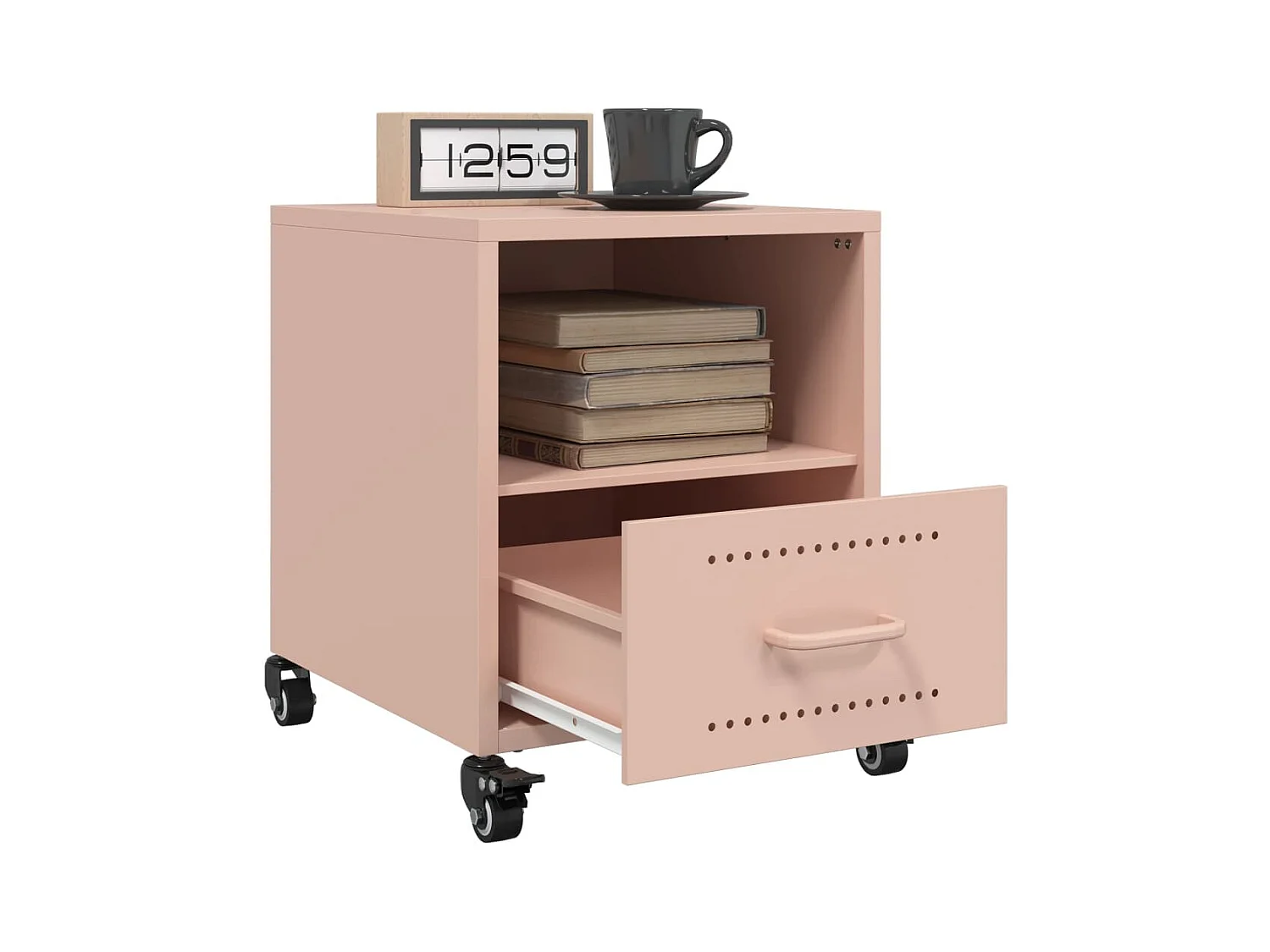 Evalara  Tables de chevet 2 pcs rose 36x39x43,5 cm acier