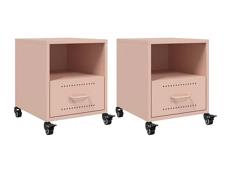 Evalara  Nachttische 2 Stk. Rosa 36x39x43,5 cm Stahl