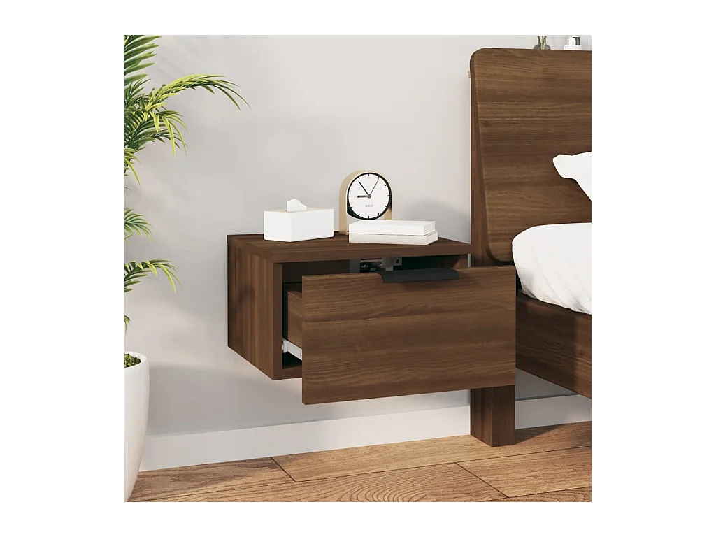 Steve James  Comodino a Muro Rovere Marrone 34x30x20 cm