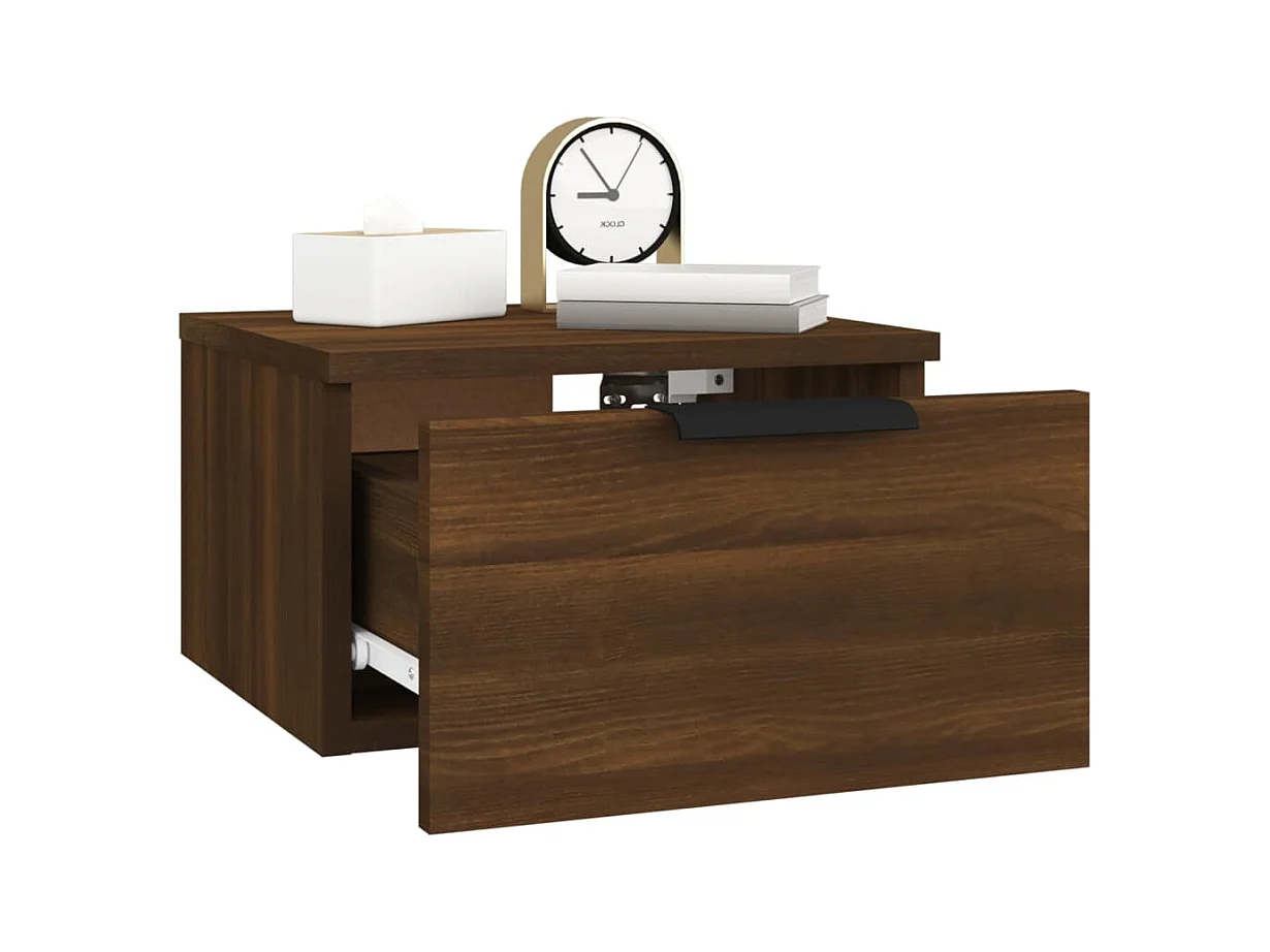 Steve James  Comodino a Muro Rovere Marrone 34x30x20 cm