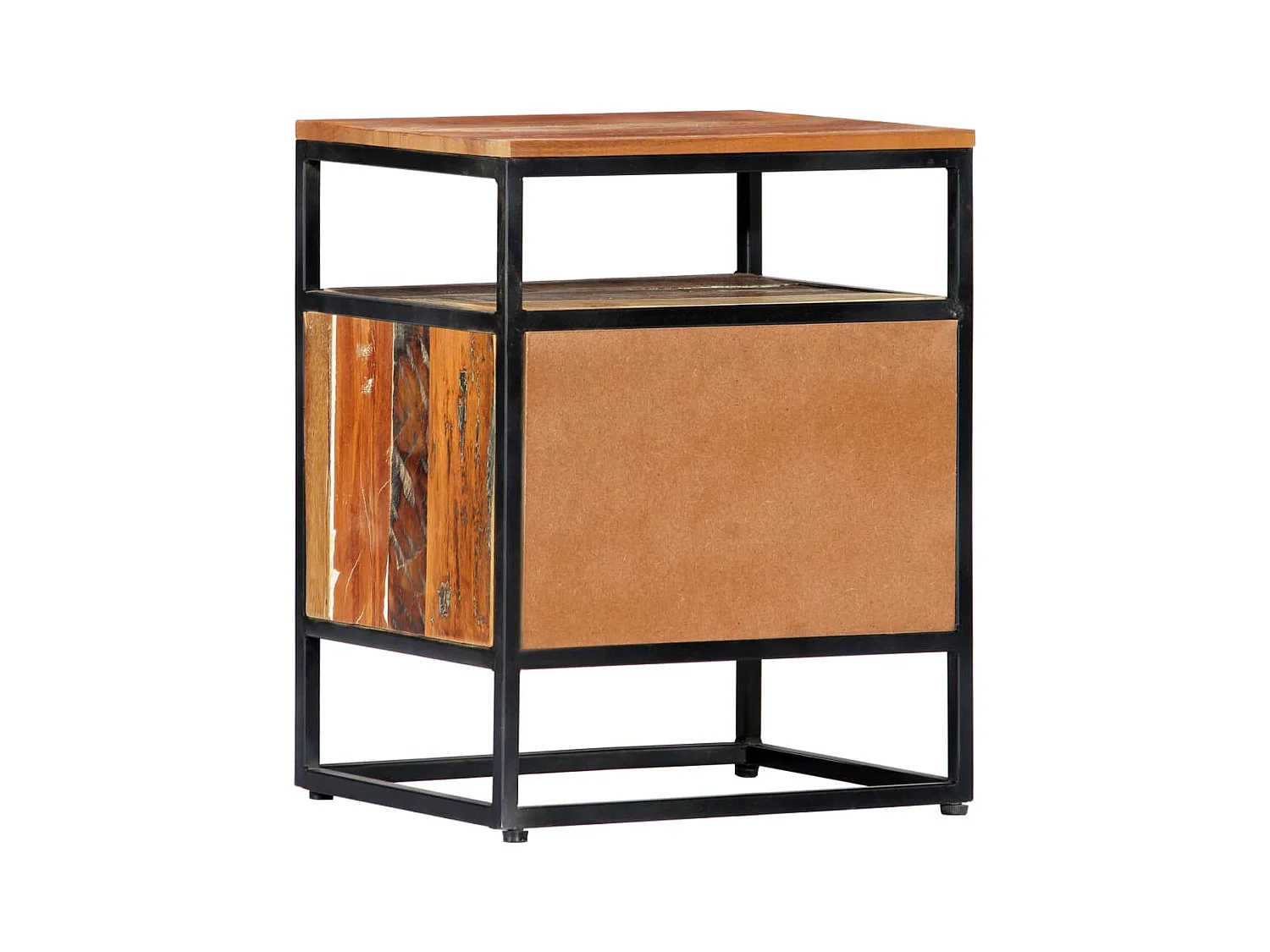 Garden Furniture -  Table de chevet 40 x 30 x 50 cm Bois de récupération et acier