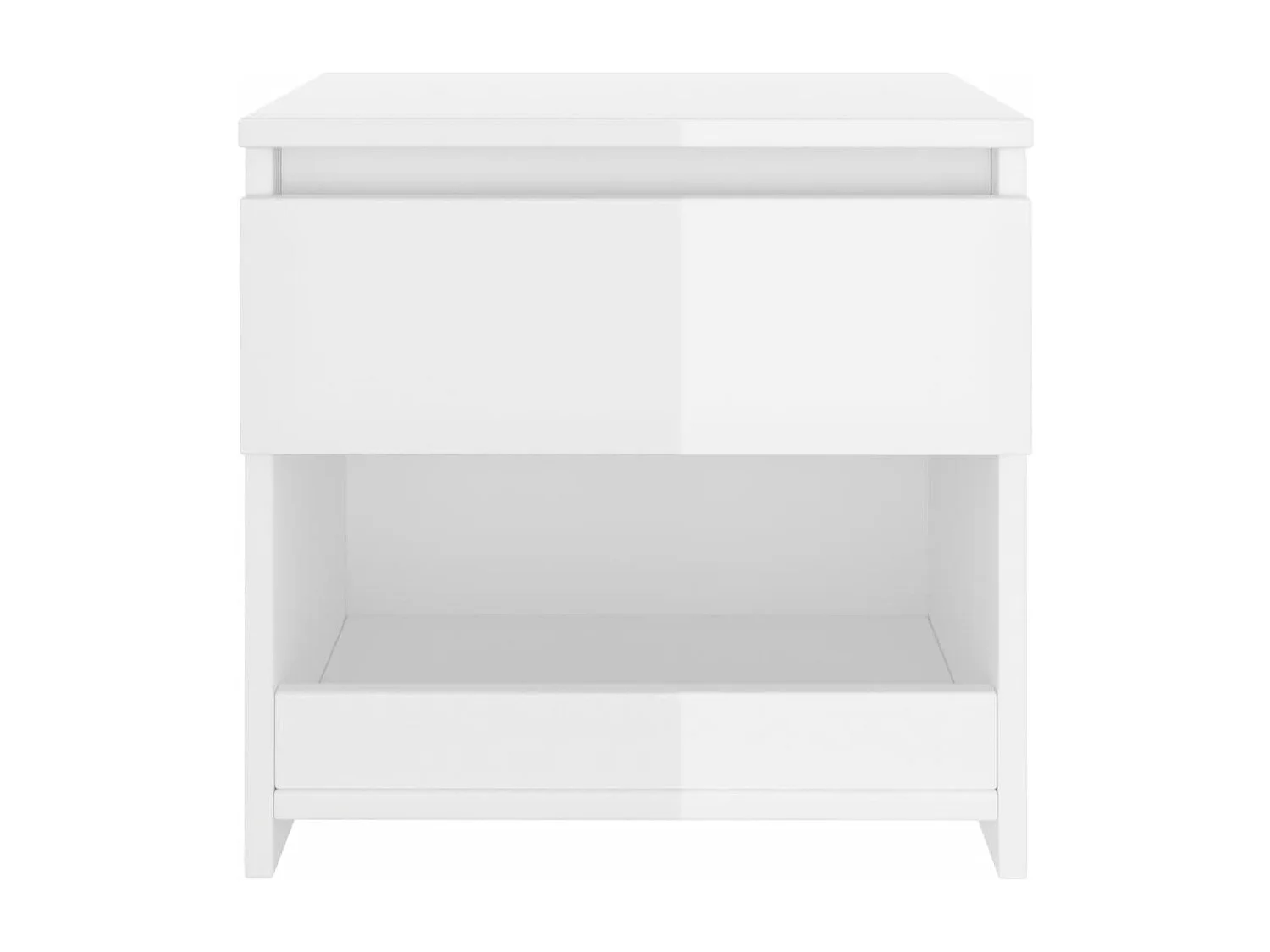 Elle  Tables de chevet 2 pcs Blanc brillant 40x30x39 cm Aggloméré