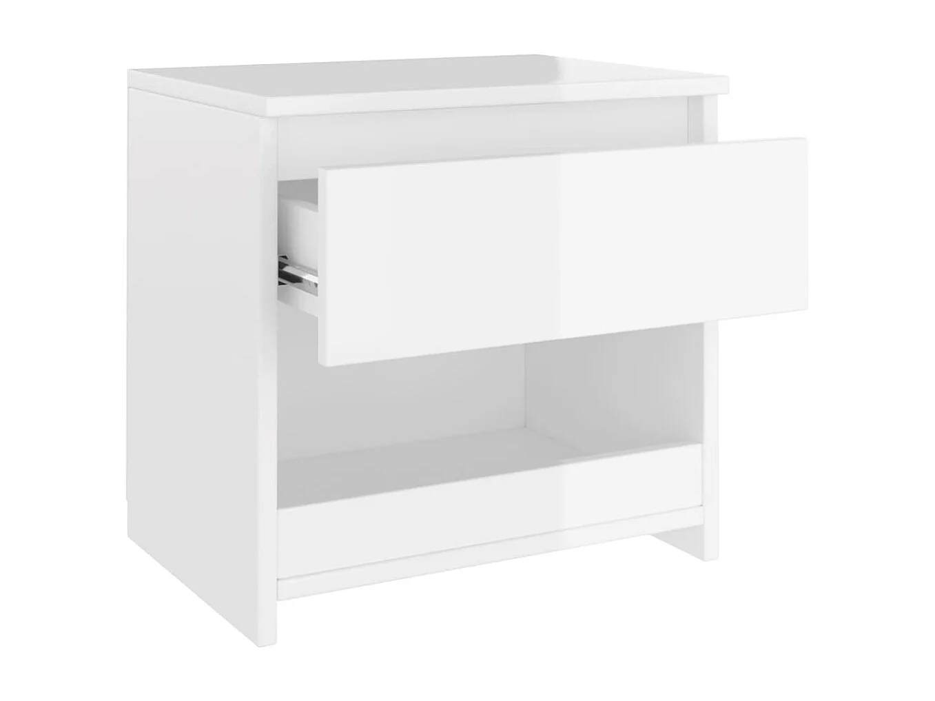 Elle  Tables de chevet 2 pcs Blanc brillant 40x30x39 cm Aggloméré