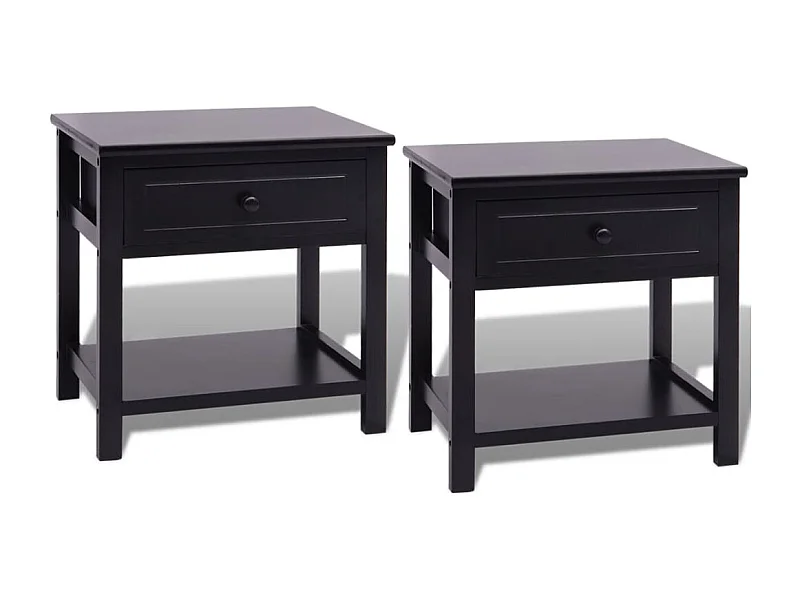 Dylana  Table de chevet 2 pcs Bois Noir