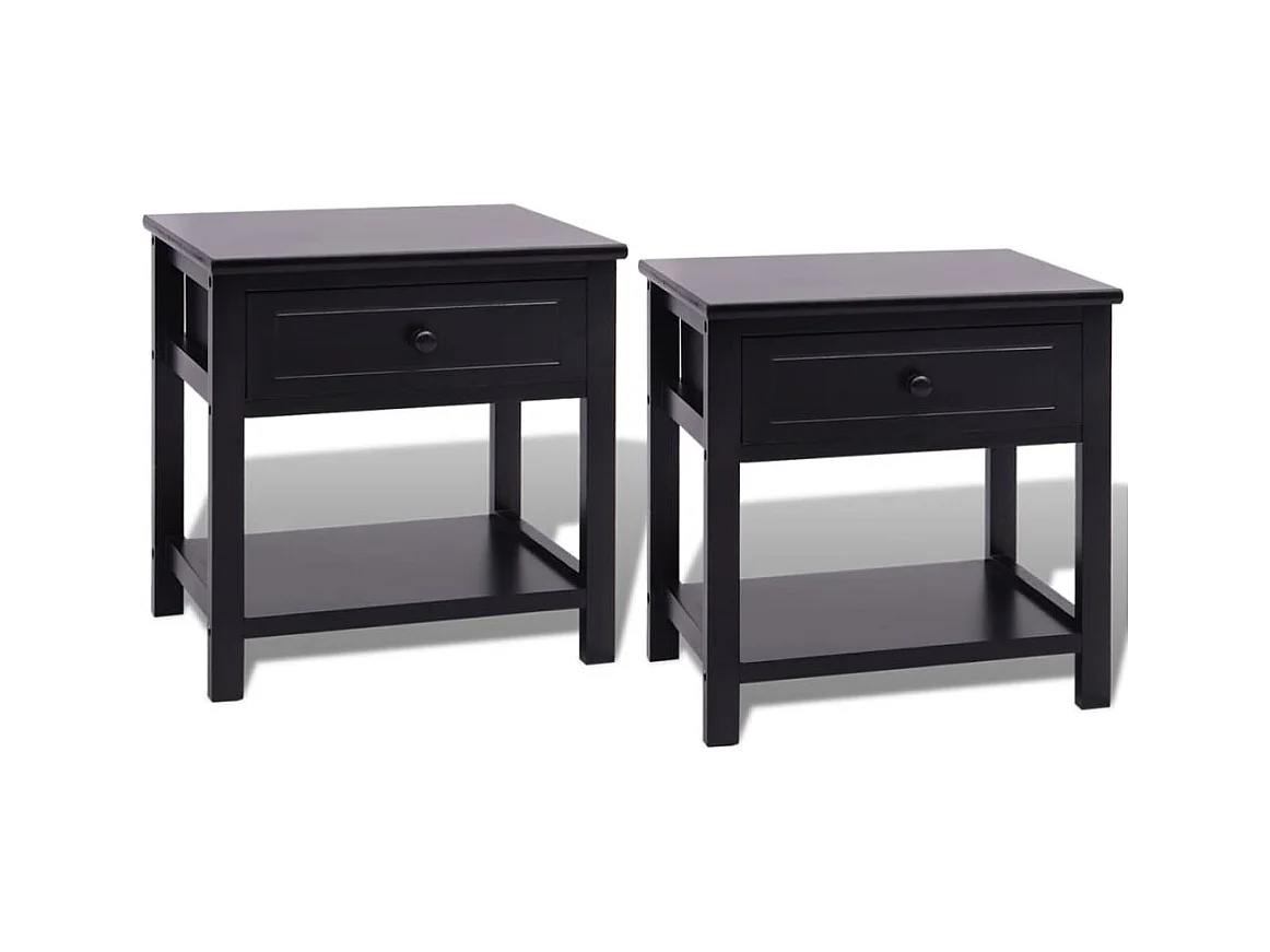 Dylana  Table de chevet 2 pcs Bois Noir