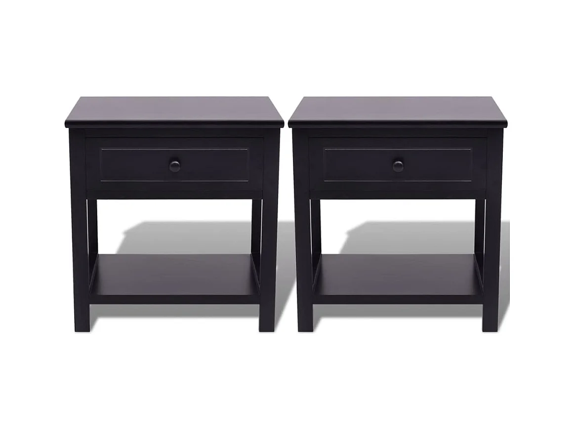 Dylana  Table de chevet 2 pcs Bois Noir