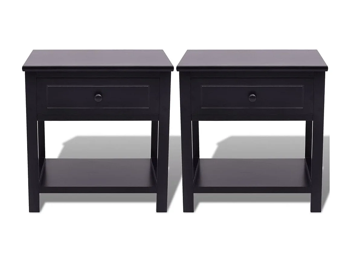 Dylana  Table de chevet 2 pcs Bois Noir