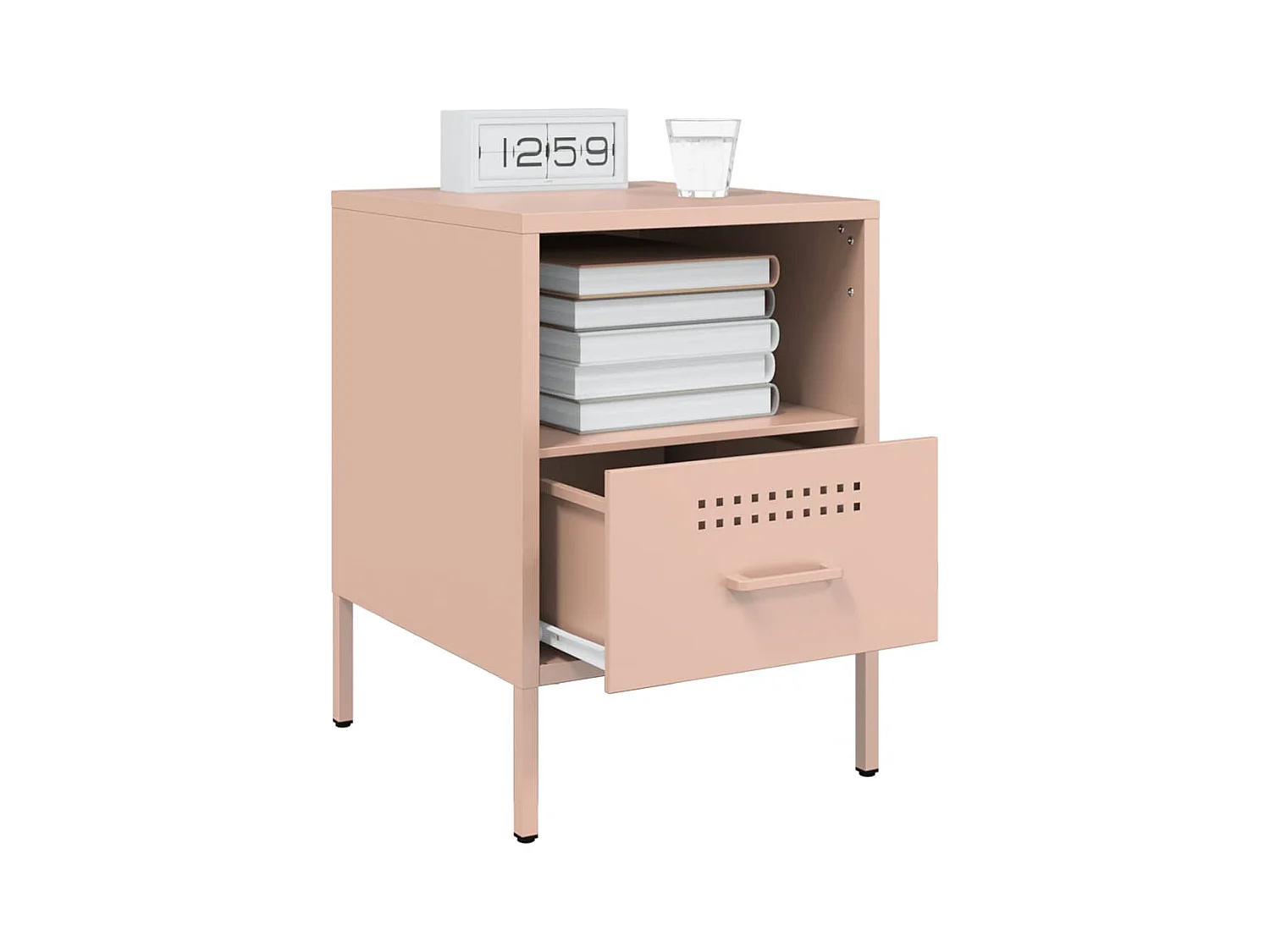 Sundby  Tables de chevet 2 pcs rose 36x39x50,5 cm acier
