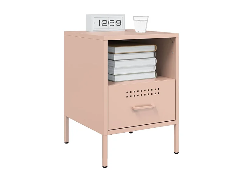 Sundby  Nachttische 2 Stk. Rosa 36x39x50,5 cm Stahl