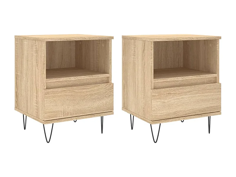 Hulst  Tables de chevet 2 pcs chêne sonoma 40x35x50 cm bois ingénierie