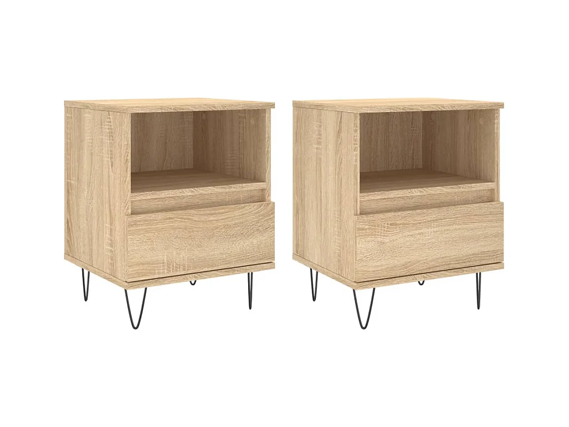 Hulst  Tables de chevet 2 pcs chêne sonoma 40x35x50 cm bois ingénierie