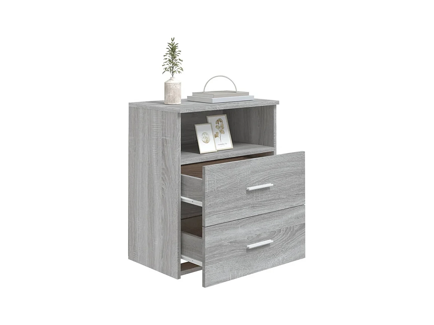 Oldenzaal  Table de chevet Sonoma gris 50x32x60 cm