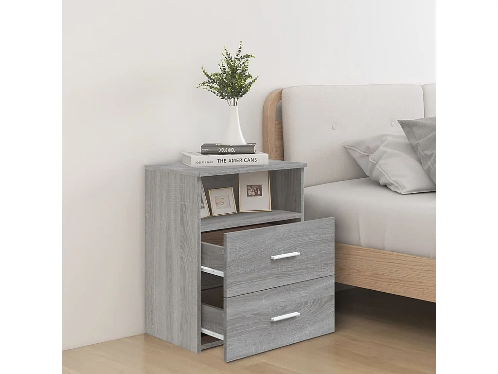 Oldenzaal  Table de chevet Sonoma gris 50x32x60 cm