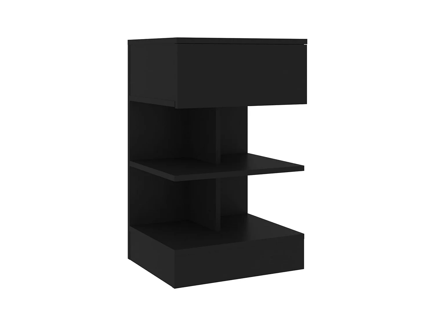 Beverly Hills  Table de chevet Noir 40x35x65 cm Bois d’ingénierie