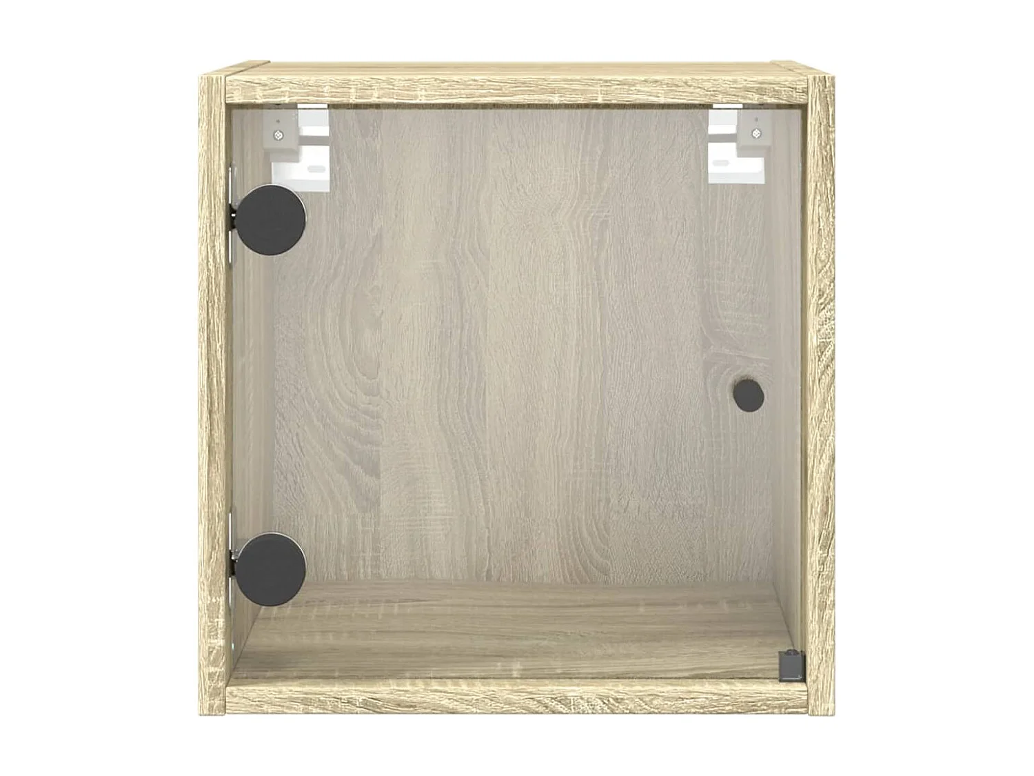 Nihat  Table de chevet avec porte en verre chêne sonoma 35x37x35 cm