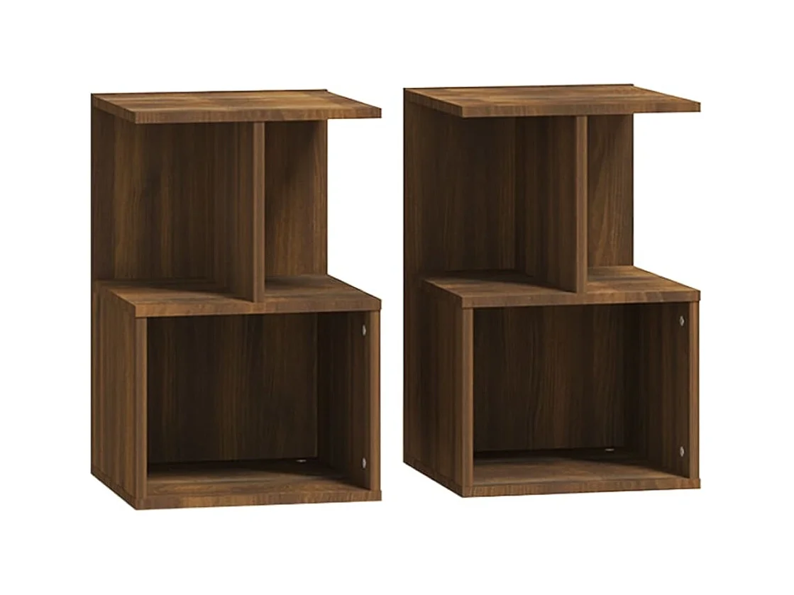 Pam  Tables de chevet 2pcs Chêne marron 35x35x55cm Bois d'ingénierie