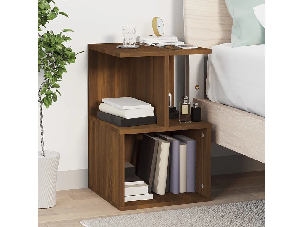 Pam  Tables de chevet 2pcs Chêne marron 35x35x55cm Bois d'ingénierie
