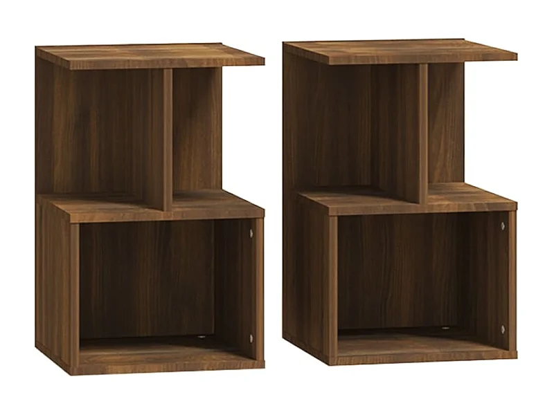 Pam  Tables de chevet 2pcs Chêne marron 35x35x55cm Bois d'ingénierie