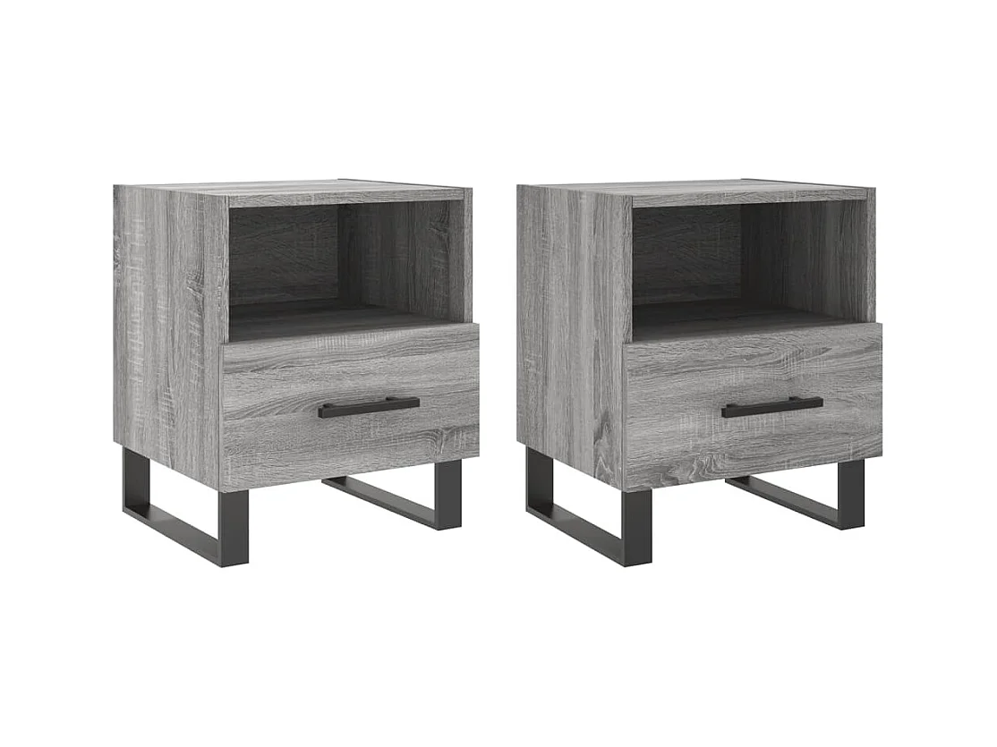 Bruni  Tables de chevet 2 pcs sonoma gris 40x35x47,5 cm